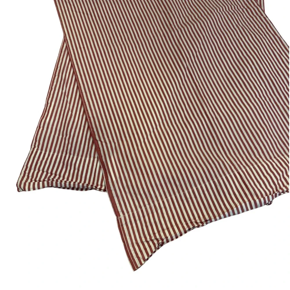 Pottery Barn Wheaton King Sheet & Pillowcase Set 100% Organic Cotton Red White